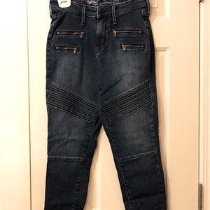 New without tags Massimo denim High rise skinny Moto jeans zippers Size 4 / 27